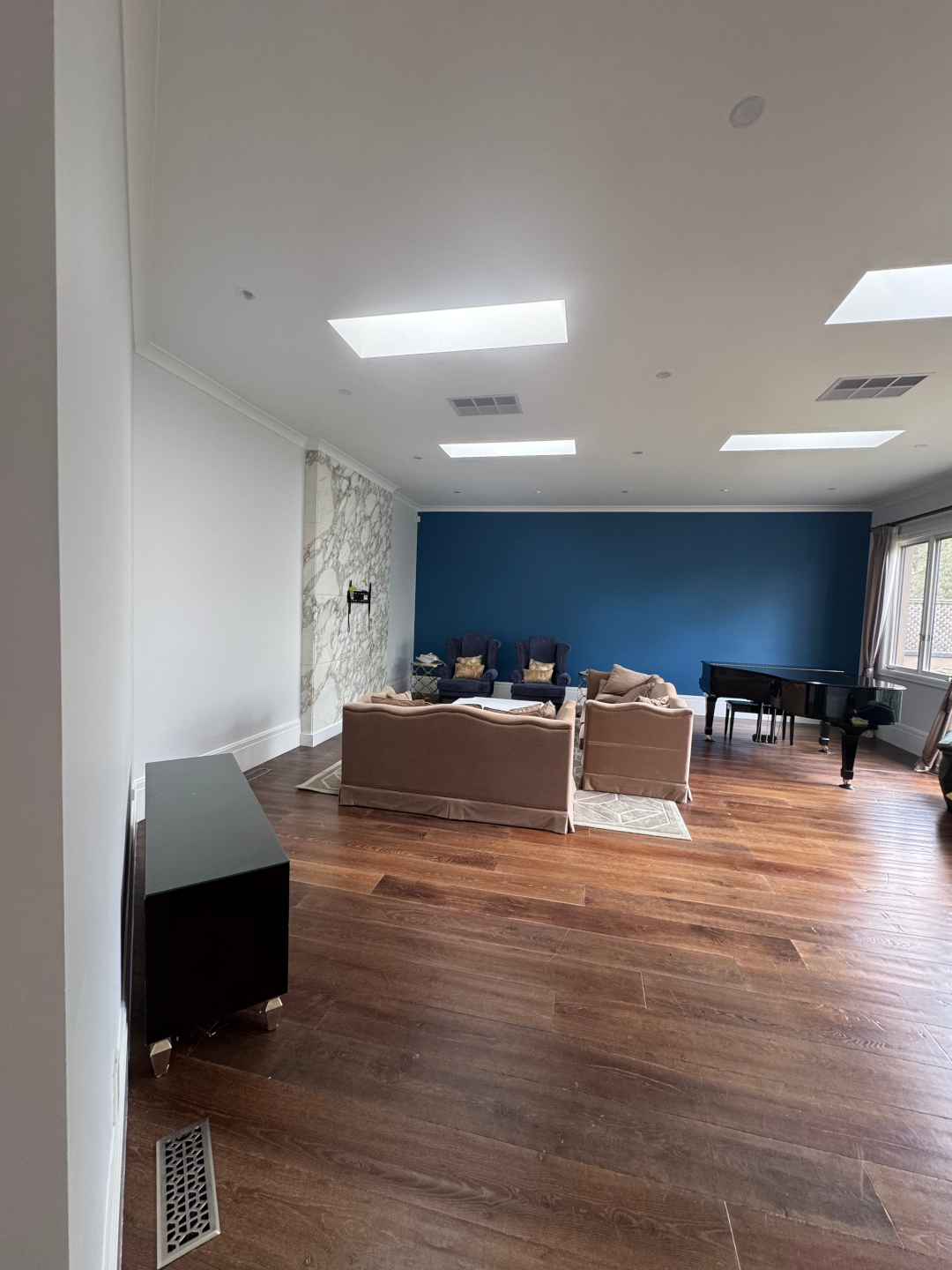 living room feature wall painting